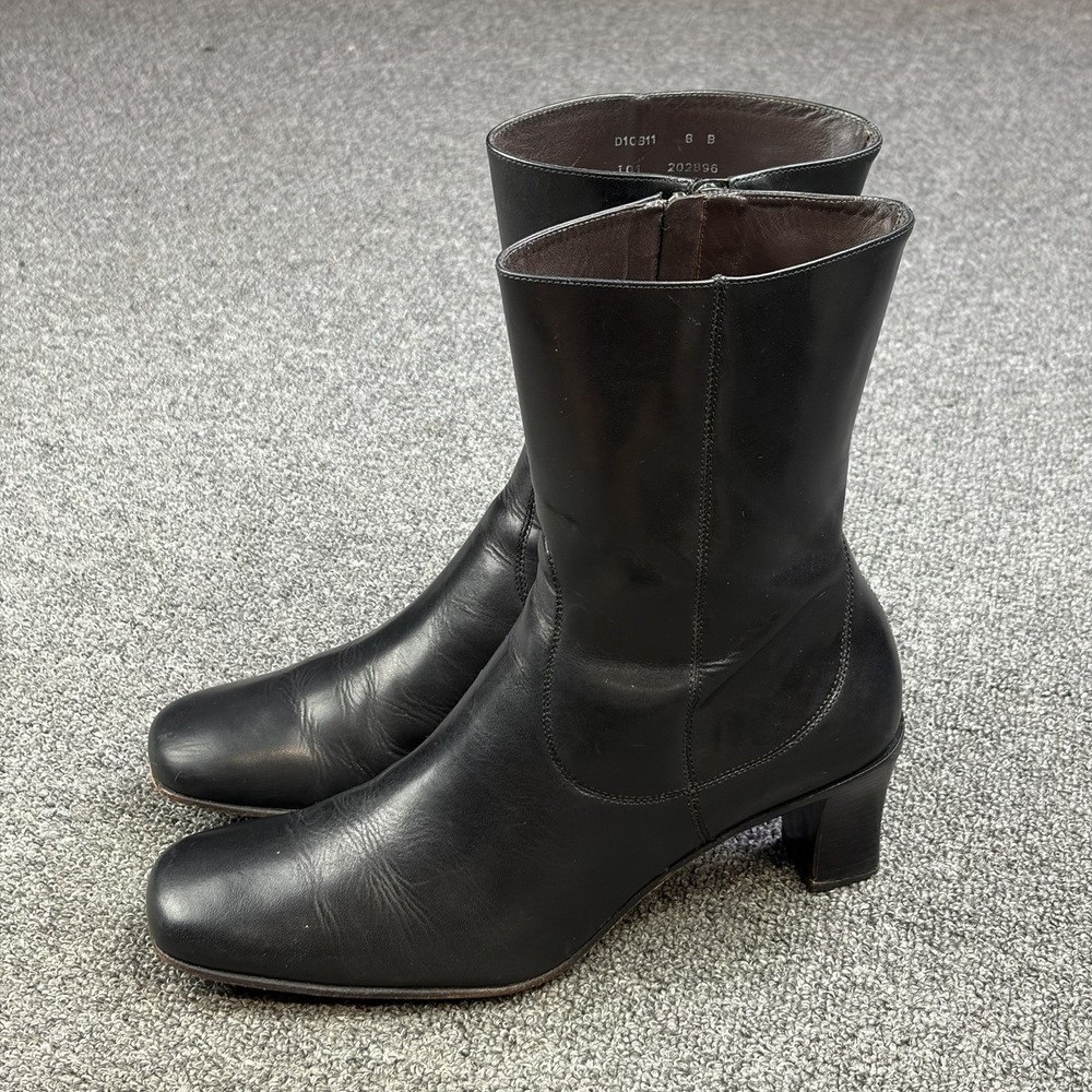 Cole Haan Country Black Leather Heeled Ankle Boots Women's Size 8 B Made Brazil - Picture 2 of 12